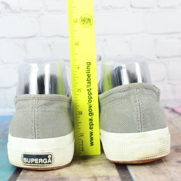 Superga Gray Canvas Lace-up Low Top Casual Sneakers Size M 6 L 7.5 - Picture 8 of 9
